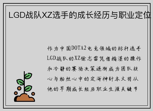 LGD战队XZ选手的成长经历与职业定位